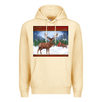 Pina Colada christmas reindeer red barn country farm christmas Premium Hoodie - BarkalooDesign