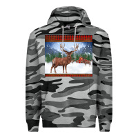 Slate Camo christmas reindeer red barn country farm christmas Premium Hoodie - BarkalooDesign