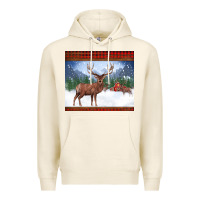 Tofu christmas reindeer red barn country farm christmas Premium Hoodie - BarkalooDesign