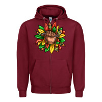 Burgundy black history sunflower Zipper Hoodie - texasbilliewilder