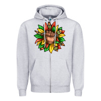 Heather Grey black history sunflower Zipper Hoodie - texasbilliewilder