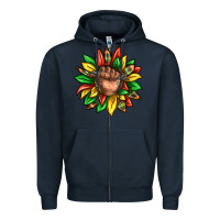 Navy black history sunflower Zipper Hoodie - texasbilliewilder
