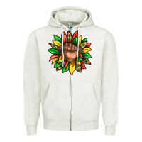 Oatmeal Heather black history sunflower Zipper Hoodie - texasbilliewilder