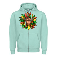 Seafoam black history sunflower Zipper Hoodie - texasbilliewilder