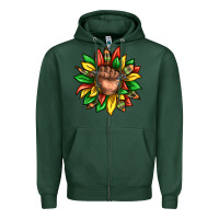 Sports Green black history sunflower Zipper Hoodie - texasbilliewilder
