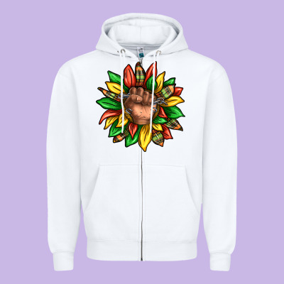 Zipper Hoodie black history sunflower