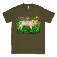 Army Green Thick Thighs Lucky Vibes Charolais Bull Classic Tee - RanaPortraitStore