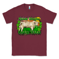 Burgundy Thick Thighs Lucky Vibes Charolais Bull Classic Tee - RanaPortraitStore