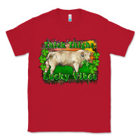 Red Thick Thighs Lucky Vibes Charolais Bull Classic Tee - RanaPortraitStore