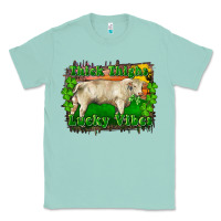 Seafoam Thick Thighs Lucky Vibes Charolais Bull Classic Tee - RanaPortraitStore