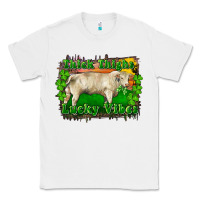 White Thick Thighs Lucky Vibes Charolais Bull Classic Tee - RanaPortraitStore