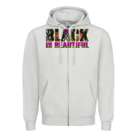 Dove Grey black is beautiful neon Zipper Hoodie - texasbilliewilder