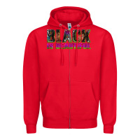 Red black is beautiful neon Zipper Hoodie - texasbilliewilder