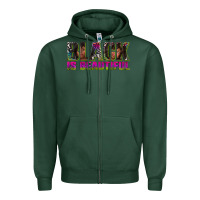Sports Green black is beautiful neon Zipper Hoodie - texasbilliewilder