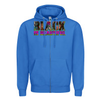 True Royal black is beautiful neon Zipper Hoodie - texasbilliewilder