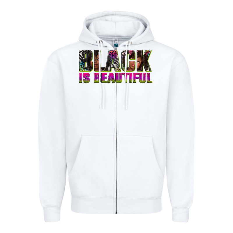 Black Is Beautiful Neon Zipper Hoodie by texasbilliewilder | Teevron