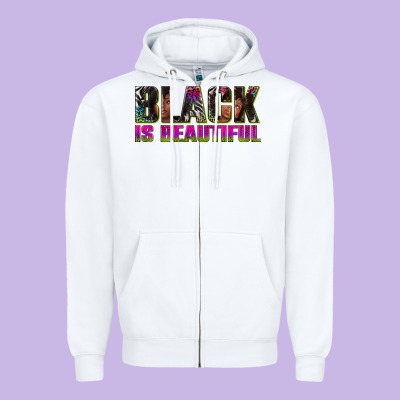 Zipper Hoodie black is beautiful neon
