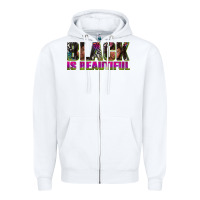 White black is beautiful neon Zipper Hoodie - texasbilliewilder