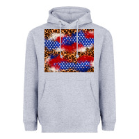 Heather Grey 4th of July USA flag leopard 20oz tumbler Heavyweight Hoodie - Neo Western