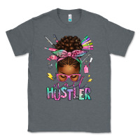 Charcoal Heather nail hustler afro messy bun Classic Tee - texasbilliewilder
