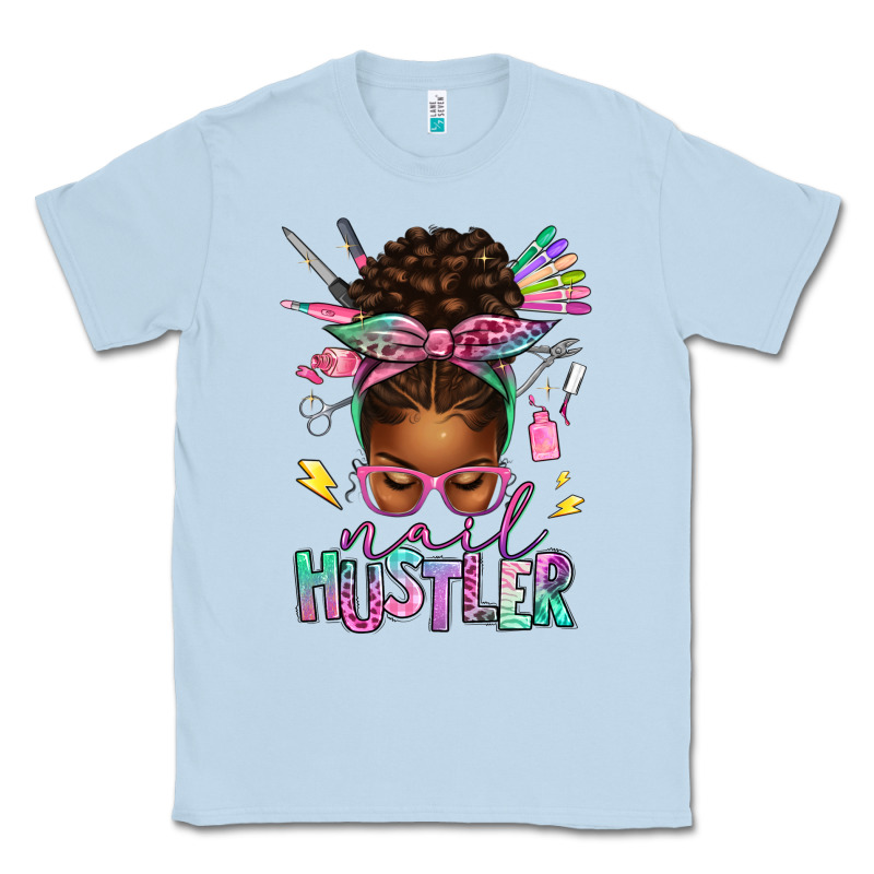 Nail Hustler Afro Messy Bun Classic Tee by texasbilliewilder | Teevron