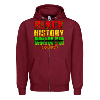 Burgundy black history month period juneteenth Zipper Hoodie - texasbilliewilder