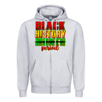 Heather Grey black history month period juneteenth Zipper Hoodie - texasbilliewilder
