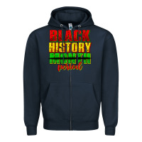 Navy black history month period juneteenth Zipper Hoodie - texasbilliewilder