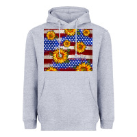 Heather Grey 4th of July USA flag sunflower 20oz tumbler Heavyweight Hoodie - Neo Western