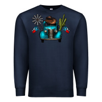 Navy texas truck Premium Sweatshirt - CowhideDigitalArt