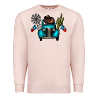 Pale Pink texas truck Premium Sweatshirt - CowhideDigitalArt