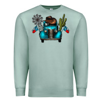 Seafoam texas truck Premium Sweatshirt - CowhideDigitalArt