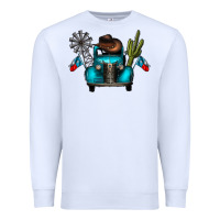 White texas truck Premium Sweatshirt - CowhideDigitalArt