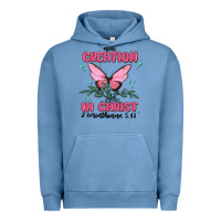 Pigment Pebble Blue new creation in christ 2 corinthians5.17 Urban Hoodie - MaliasSmallBusiness