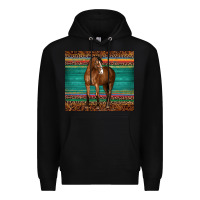 Black western horse serape  leather leopard Premium Hoodie - BarkalooDesign