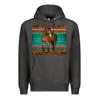 Charcoal Heather western horse serape  leather leopard Premium Hoodie - BarkalooDesign