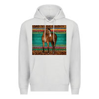 Dove Grey western horse serape  leather leopard Premium Hoodie - BarkalooDesign