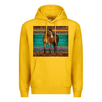 Lemon western horse serape  leather leopard Premium Hoodie - BarkalooDesign