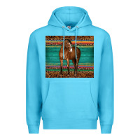 Ocean Blue western horse serape  leather leopard Premium Hoodie - BarkalooDesign