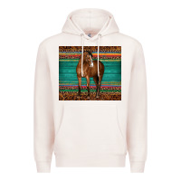 Pale Pink western horse serape  leather leopard Premium Hoodie - BarkalooDesign