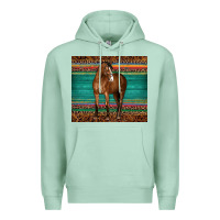 Seafoam western horse serape  leather leopard Premium Hoodie - BarkalooDesign