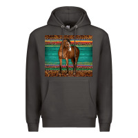 Smoke western horse serape  leather leopard Premium Hoodie - BarkalooDesign