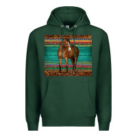 Sports Green western horse serape  leather leopard Premium Hoodie - BarkalooDesign