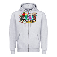 Heather Grey teacher squad Zipper Hoodie - Zillion Design Studio