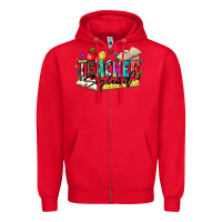 Red teacher squad Zipper Hoodie - Zillion Design Studio