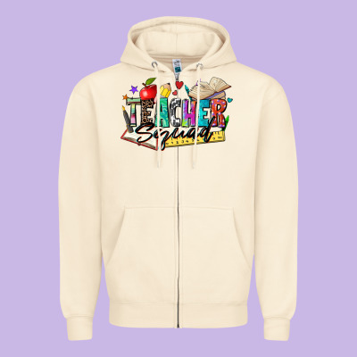 Teacher Squad Zipper Hoodie Designed By Zillion Design Studio