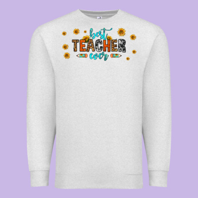Best Teacher Ever 16oz Libbey Glass Premium Sweatshirt Designed By Hra Design Shop