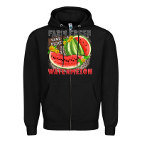 Black farm fresh watermelon Zipper Hoodie - Zillion Design Studio