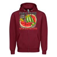 Burgundy farm fresh watermelon Zipper Hoodie - Zillion Design Studio