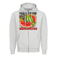 Dove Grey farm fresh watermelon Zipper Hoodie - Zillion Design Studio